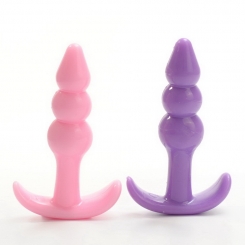 大人のセックス玩具アナルプラグ-初心者の肛門ブリス-ソフトtprバットプラグ用男性の女性のアナルセックスのおもちゃ-ピンク-パープル
